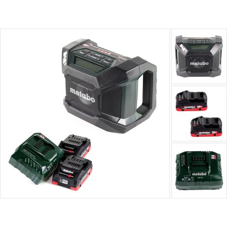 Metabo R 12-18 DAB+ BT Radio de chantier sans fil 12-18 V DAB+ + 2x batterie LiHD 4,0 Ah + chargeur (1/5)
