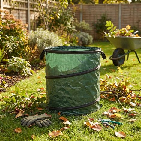 Gartenabfallsack 46x47 cm 115 Liter für Laub und Gartenabfälle, faltbarer Laubsack, Gartensack