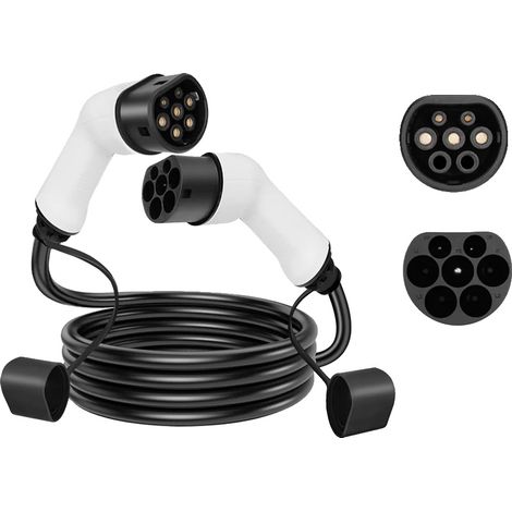 Cable de carga para vehículos eléctricos, resistente a la intemperie, conforme a la norma IEC62196 Tipo 2, 7,2 kW 32 A, monofásico. (1/2)