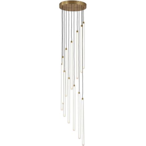 [GEBRAUCHT] B-Ware Searchlight Led Hängelampe Pendelleuchte Flare ø35cm 12 Flg. Messing Metall