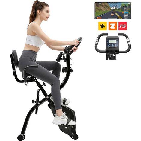 4 in 1 KZYNTH Klapprad X-Bike — 16 Stufen, magnetischer Widerstand, 8 kg Schwungrad, App & Cardio, schwarz (1/5)
