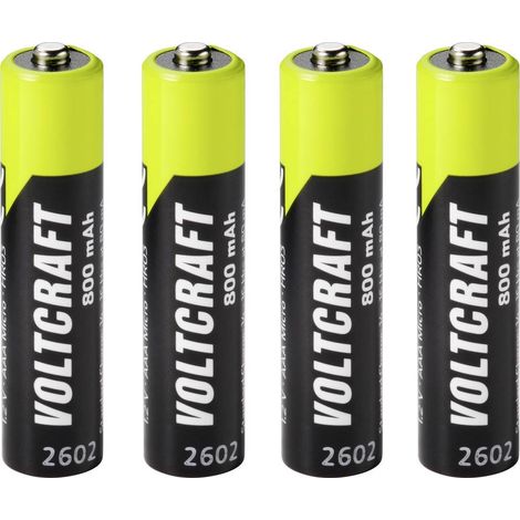 VOLTCRAFT Batteria ricaricabile Ministilo (AAA) NiMH 800 mAh 1.2 V 4 pz. (1/4)