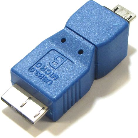 BeMatik - Adaptateur USB 3.0 vers USB 2.0 (Micro USB MicroUSB B to B Femme Mâle (1/2)