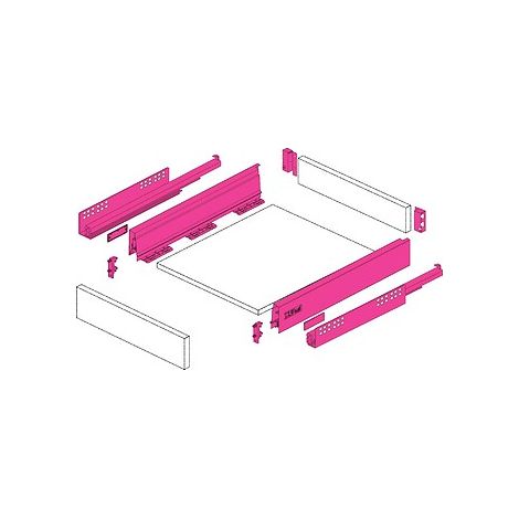 Kits partiels Innotech Atira avec coulisses - silent system 30 kg - tiroir simple hauteur 70 mm - 470 mm - Argent - HETTICH