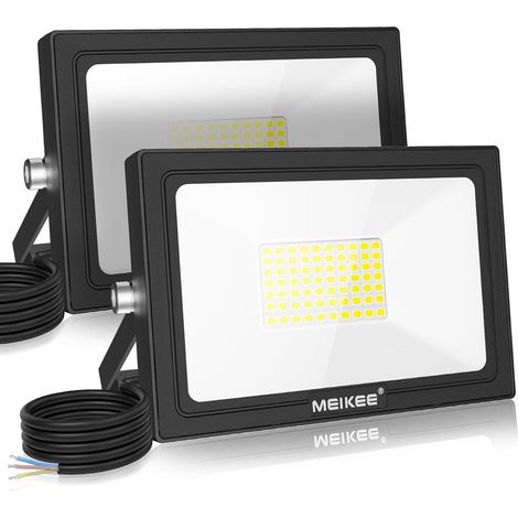 Projecteur Led Exterieur 60W, 5200LM 72 LEDs Blanc Froid 6500K, Lot de 2, Spots LED Extérieur, Étanche IP66, Projecteur LED Eclairage de Sécurité pour Jardin, Cour, Garage, Entrée