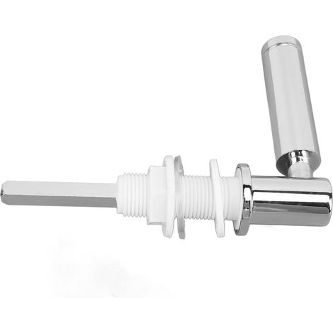 Kit de rechange poignée tirette chasse d'eau WC en alliage zinc ABS chromé bras levier réglable cuve 15,1x11,3cm chaîne 25cm universel montage avant latéral lot de 3 pièces (1/5)