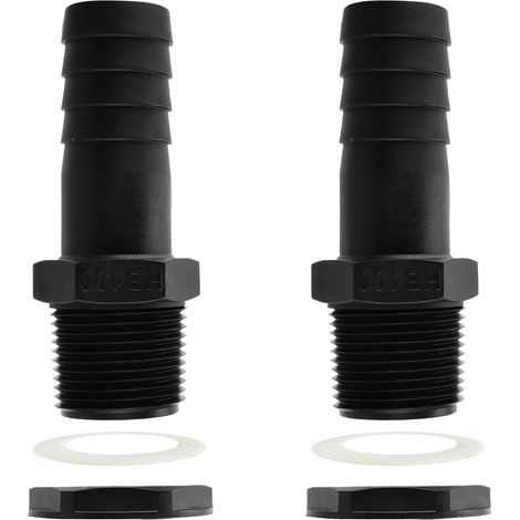2 Pièces Trop Plein Cuve 25mm, Passe Paroi Cuve, Raccord Tuyau 25mm 1 Pouce, Raccord De Tonneau d'Eau De Pluie 1 Pouce, Passe Paroi Cuve Eau, Kit de Jumelage Cuve Raccordement Pour Citernes De Pluie (1/5)