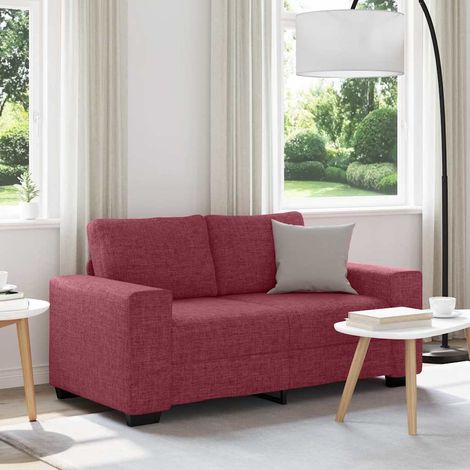 2-Sitzer-Sofa Weinrot 160x77x82 cm Stoff