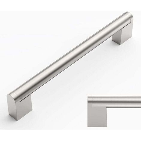 10 Pièces de Meuble Cuisine Acier Inoxydable Nickel Brossé Entraxe 160mm pour Porte d'armoire Poignées de Porte de Cuisine UK0038- Crezuo (1/4)