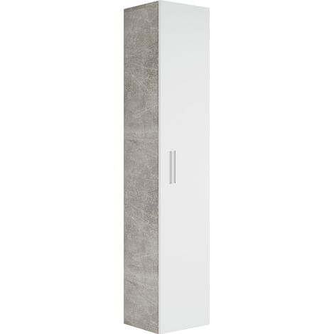 Mobiletto del bagno Pluto 150cm - Grigio Cemento con Bianco