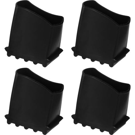 Lot de 4 pieds d'échelle en caoutchouc antidérapants – 50 x 22 mm – Protection pour sols – Installation facile sur échelles universelles