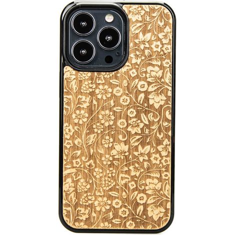 Custodia in legno per iPhone 13 Pro FIORI SELVATICI ANIEGRE (1/3)