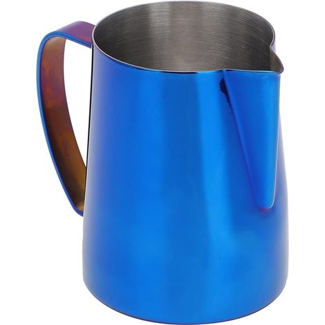 600ml Stainless Steel Coffee Pitcher, Milk Cup (BLUE) (1/5)