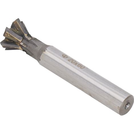 Fraise carbure 20mm 6 dents pour rainurage queue d'aronde 60°, queue droite (1/5)