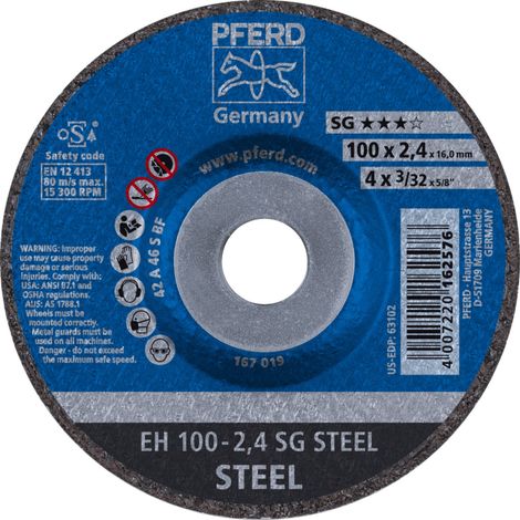 PFERD TOOLS Trennscheibe EH 100x2,4x16 mm gekröpft Leistungslinie SG STEEL für Stahl 25 Stk (1/5)