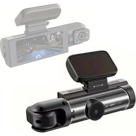 Grabadora de conducción DVR 1080P con doble cámara frontal e interior, pantalla IPS de 3,16 pulgadas, gran angular de 170°, visión nocturna nítida, bloqueo de colisión y grabación en bucle. (1/5)