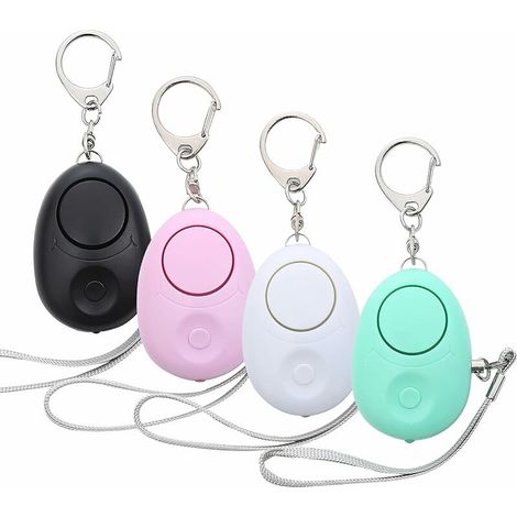 Green Mobility-Alarme personnelle Lot de 4 porte-clés d'alarme d'autodéfense de sécurité personnelle 130 dB avec lumière LED, alarme de sécurité d'urgence pour femmes, hommes, enfants, personnes âgée (1/5)