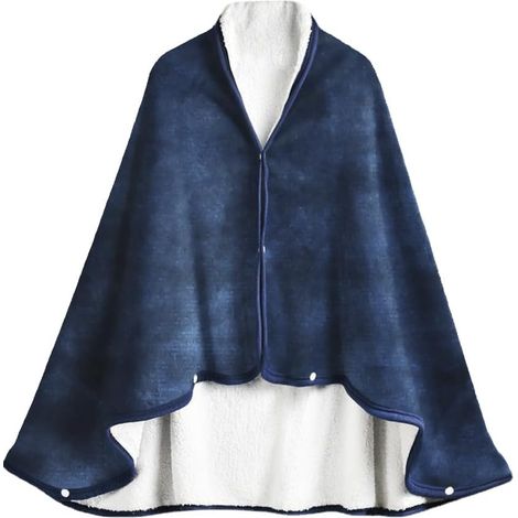 Poncho Châle Femme Couverture Plaid Cape Écharpe Double Face Polaire Couverture de Lit Canapé Voiture Salon Chambre Hiver Chaud Multi-Usage Cardigan Écharpe Wrap Cape Châle avec Bouton (1/5)