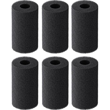 Lot de 6 Éponge Filtre Aquarium, Diamètre 2 cm, Mousse Anti-aspiration, Pour Pré-filtre Réservoir Poisson