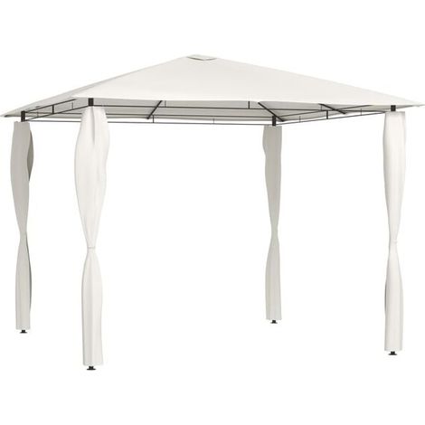 Un gazebo avec piliers, 3x3x2,6 mètres, beige, 160 g/m². (1/5)
