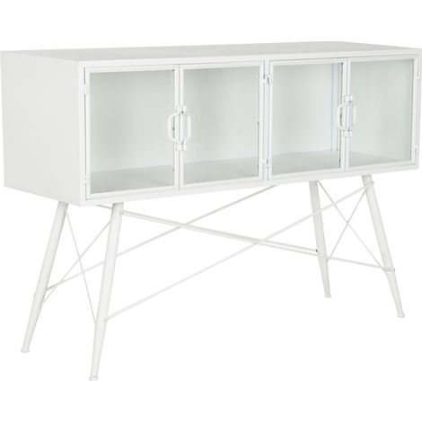 Consola Metal Cristal 120X35X80 17,1 Kg Blanco (1/5)