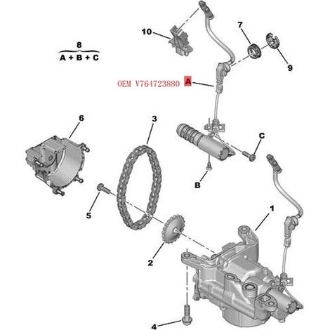 037990 V764723880 est applicable au capteur de l'électrovanne de la pompe à huile des Peugeot 3008 et Citroën DS5 C4, utilisé pour contrôler le déplacement de la pompe à huile. (1/4)