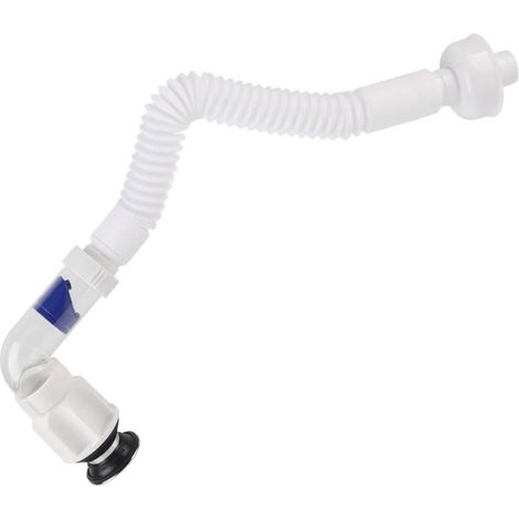 Tuyau d'évacuation universel extensible et flexible anti-odeurs pour évier et lavabo (tube en S) (1/5)