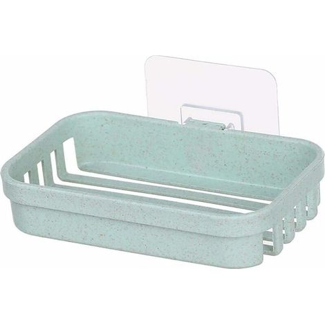 Porte Savon, Distributeur De Savon De Drainage Mural Non Marquant, Peut Garder Le Savon Sec Et Facile à Nettoyer, Utilisé dans Les Douches, Les Salles De Bain (Vert)-Ensoleillé (1/5)