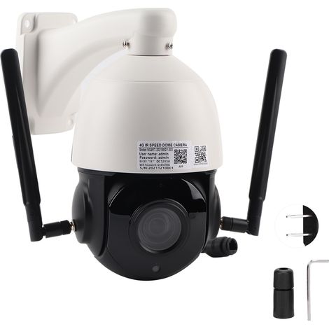 Caméra 4G 1080P HD Zoom 30x PTZ IP66 Étanche Vision Nocturne Dôme 100‑240V Prise US Bande Américaine (1/5)