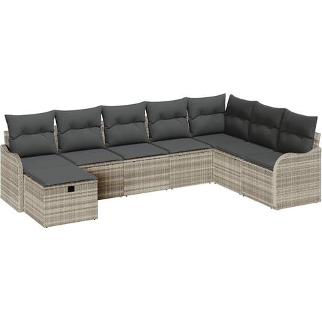 Maison Exclusive - Juego de Sofá 8 uds. 8-Número de plazas Gris C (1/5)