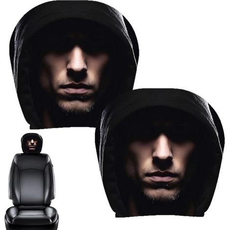 Couvre-appuie-tête effrayant, 2 pièces, couvre-tête sur le thème Décor d’Halloween pour SUV RV Truck Trajets Voyages Sorties de la saison d’automne (1/5)
