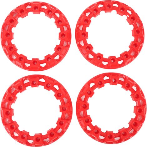 Coprimozzo ruota per ATV, 4 pezzi, antigraffio, copertura protettiva universale in plastica per cerchi da kart, per pneumatici da 7 pollici, rosso