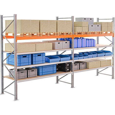 Scaffalatura per pallet 3 piani + Pallet 1 livello - Modulo di partenza: Altezza 3000mm - Lunghezza 2700mm - RAYOHYB/4N/3027/D