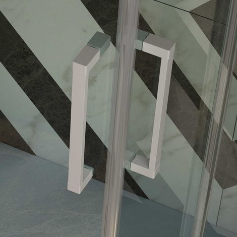 Box doccia angolare in pvc profilo bianco h 200 mod. Lite 90x100 cm vetro trasparente (1/4)