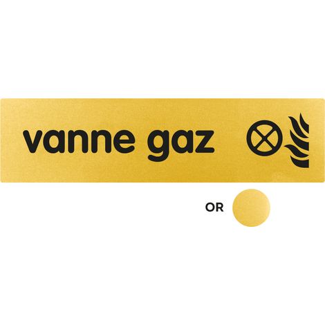 Plaque de porte Vanne gaz - Classique or 170x45mm - 4492216