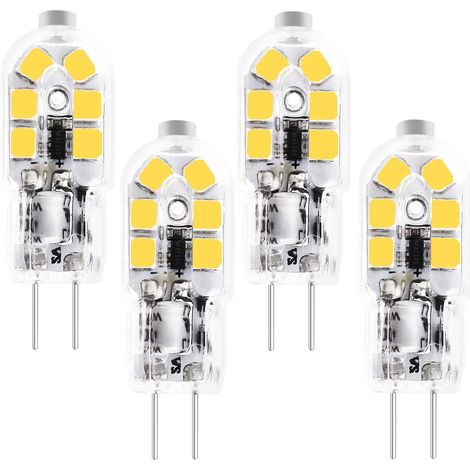 4 Pièces Ampoule LED T3 G4, 12V Blanc Froid 6000K, Équivalent 20W, Angle 360°, Sans Scintillement, Pour Éclairage Paysager