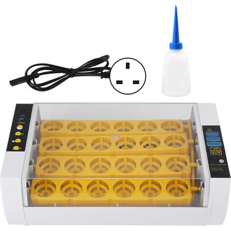 Brutapparat für 24 Eier – Digitale Temperaturregelung – UK-Stecker 220–240 V – Für Hühner/Küken – Automatisch