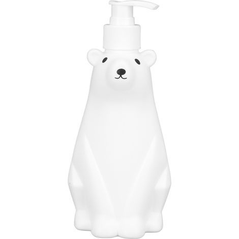 Distributeur de shampoing, pompe de Style ours blanc, Type PP PE, bouteilles de douche largement utilisées pour salle de bains, toilettes, M: 21,5x9cm/8,5x3,5 pouces (1/5)