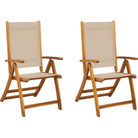Maison Exclusive - Klappstühle, 2 Stück, Massivholz Akazie und Te (1/5)
