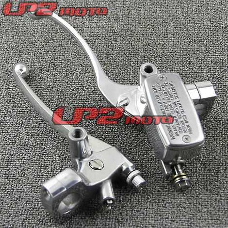 Convient pour Honda Iron Horse 400 Steed400 VT600 VT750 Shadu 400 : siège de rétroviseur de pompe de frein (maître-cylindre de frein argenté). (1/5)