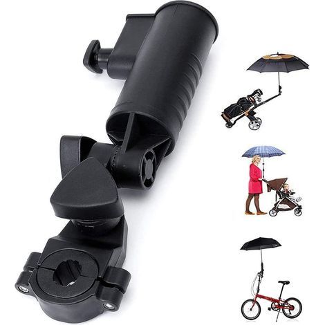 Support universel réglable et facile à installer pour voiturette de golf, chaise de plage, fauteuil roulant ou vélo, noir. (1/5)