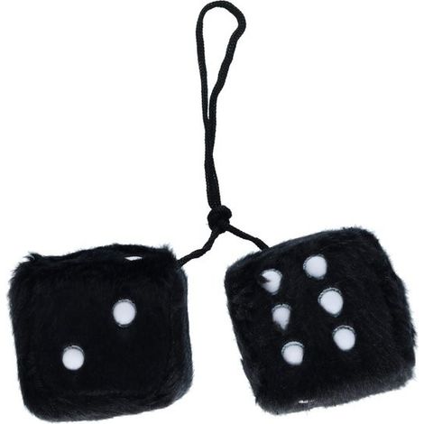 Des en peluche noir 6x6x 6cm (1/2)