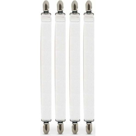 Sangles pour drap-housse - - 4 pièces - Réglables - Avec clips métalliques - En nylon élastique