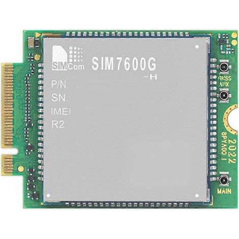 SIM7600G-HM.2 Module SIMCom 4G LTE Cat-4 à couverture mondiale avec connecteur GNSS M.2 pour applications embarquées de suivi IoT (1/4)