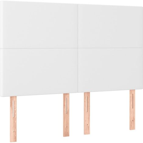 Cabecero con luces LED cuero sintético blanco 144x5x118/128 cm vidaXL