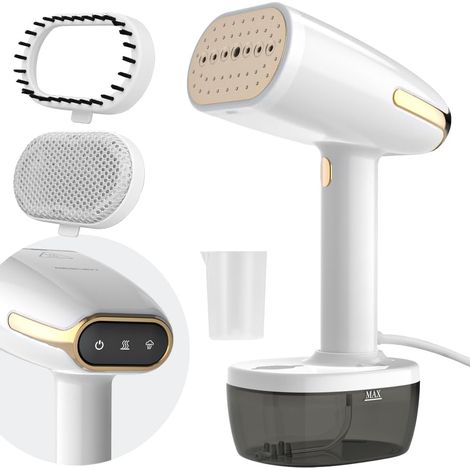 Défroisseur Vapeur 1800W, Fer à repasser portable avec 350ml réservoir d'eau amovible, 30g/min Voyage Vapeur Steamer pour vêtements, Défroisseur