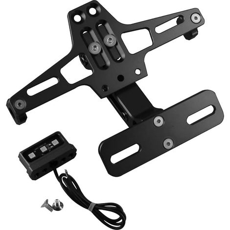 Support de plaque d'immatriculation universel pour moto avec éclairage LED et suppression de garde-boue pour MT01 MT03 MT07 MT09 Tmax 500 Tmax 530 S1000R S1000XR R1200RS Z750 Z750R CBR 125R 150R 250R (1/4)