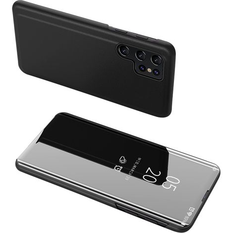 Cover per Samsung S24 Ultra con patta Clear View Case, nera