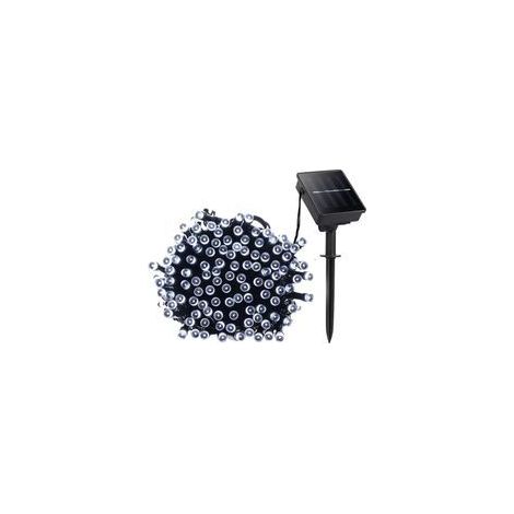 Luci decorative solari a stringa da 22 m con 200 LED, 8 modalità, luce bianca impermeabile, ideali per giardino, patio, balcone, finestra, recinzione, albero, Natale, matrimonio, luci fatate - Crezuo