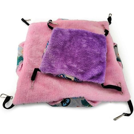 Nid suspendu pour cochons d'Inde, chinchillas, jeux et balançoire - Accessoire pour petits animaux - Gris clair (1/4)